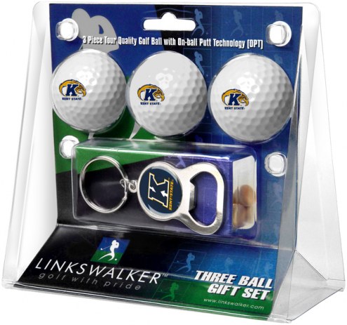 Kent State Golden Flashes Golf Ball Gift Pack with Key Chain