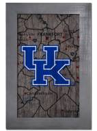 Kentucky Wildcats 11" x 19" City Map Framed Sign