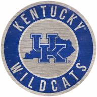 Kentucky Wildcats 12" Circle with State Sign