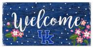Kentucky Wildcats 6" x 12" Floral Welcome Sign