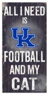 Kentucky Wildcats 6" x 12" Football & My Cat Sign