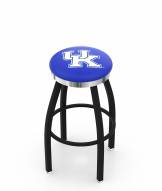 Kentucky Wildcats NCAA Black Swivel Barstool with Chrome Accent Ring