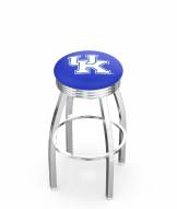 Kentucky Wildcats Chrome Swivel Barstool with Ribbed Accent Ring