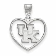 Kentucky Wildcats Sterling Silver Heart Pendant