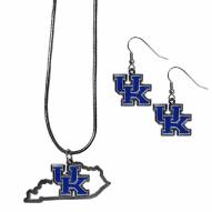 Kentucky Wildcats Dangle Earrings & State Necklace Set