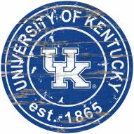 Kentucky Wildcats Distressed Round Sign