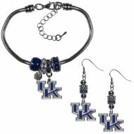Kentucky Wildcats Euro Bead Earrings & Bracelet Set