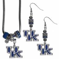 Kentucky Wildcats Euro Bead Earrings & Necklace Set