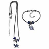 Kentucky Wildcats Euro Bead Necklace & Bracelet Set