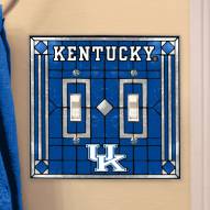 Kentucky Wildcats Glass Double Switch Plate Cover
