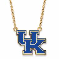 Kentucky Wildcats Sterling Silver Gold Plated Large Enameled Pendant Necklace