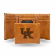Kentucky Wildcats Laser Engraved Brown Trifold Wallet
