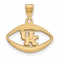 Kentucky Wildcats NCAA Sterling Silver Gold Plated Football Pendant