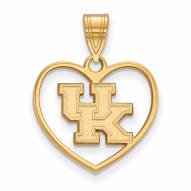 Kentucky Wildcats NCAA Sterling Silver Gold Plated Heart Pendant