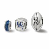 Kentucky Wildcats Sterling Silver 3 Bead Set