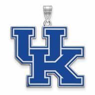 Kentucky Wildcats Sterling Silver Extra Large Enameled Pendant