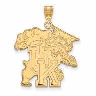 Kentucky Wildcats Sterling Silver Gold Plated Extra Large Pendant