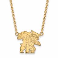 Kentucky Wildcats Sterling Silver Gold Plated Large Pendant Necklace