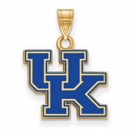 Kentucky Wildcats Sterling Silver Gold Plated Small Enameled Pendant