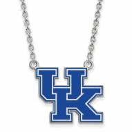 Kentucky Wildcats Sterling Silver Large Enameled Pendant Necklace
