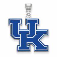 Kentucky Wildcats Sterling Silver Large Enameled Pendant