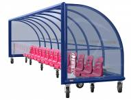 Kwik Goal Portable Only Elite Shelter with Molded Seats and Wheels - 30 ft