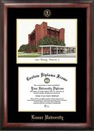 Lamar Cardinals Gold Embossed Diploma Frame with Campus Images Lithograph