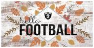 Las Vegas Raiders Hello Football 6" x 12" Wall Art