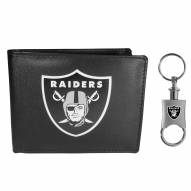 Las Vegas Raiders Leather Bi-fold Wallet & Valet Key Chain