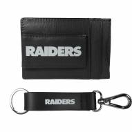 Las Vegas Raiders Leather Cash & Cardholder & Strap Key Chain