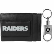 Las Vegas Raiders Leather Cash & Cardholder & Valet Key Chain