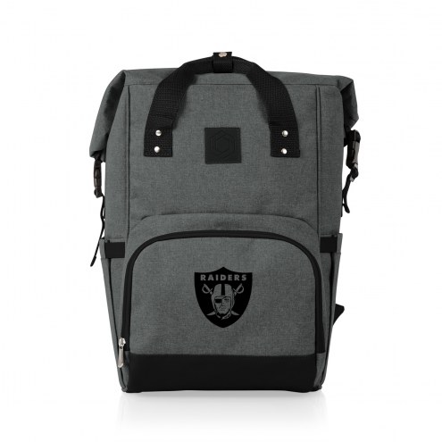 Las Vegas Raiders On The Go Roll-Top Cooler Backpack