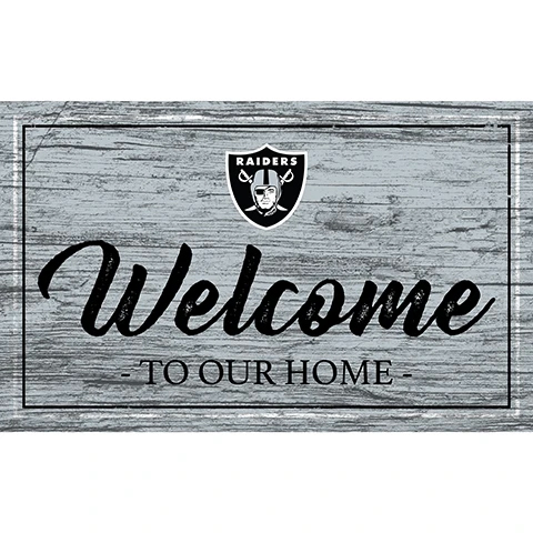 Las Vegas Raiders Team Color Welcome Sign