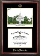 Liberty Flames Gold Embossed Diploma Frame with Campus Images Lithograph
