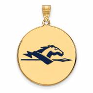 Longwood Lancers Sterling Silver Gold Plated Extra Large Enameled Disc Pendant