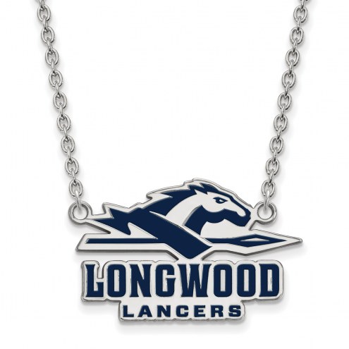 Longwood Lancers Sterling Silver Large Enameled Pendant Necklace