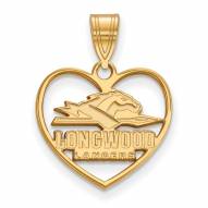 Longwood Lancers Sterling Silver Gold Plated Heart Pendant