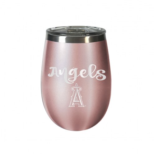 Los Angeles Angels 10 oz. Rose Gold Blush Wine Tumbler