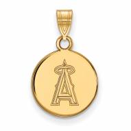 Los Angeles Angels 10k Yellow Gold Small Disc Pendant