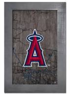 Los Angeles Angels 11" x 19" City Map Framed Sign