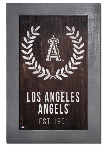 Los Angeles Angels 11&quot; x 19&quot; Laurel Wreath Framed Sign