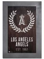 Los Angeles Angels 11" x 19" Laurel Wreath Framed Sign