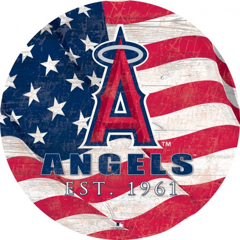 Los Angeles Angels 12&quot; Team Color Flag Circle Sign