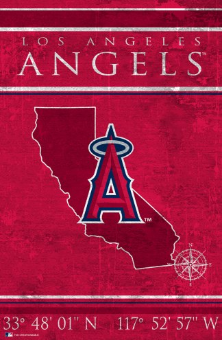 Los Angeles Angels 17&quot; x 26&quot; Coordinates Sign