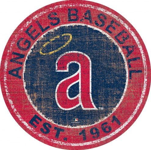 Los Angeles Angels 24&quot; Heritage Logo Round Sign