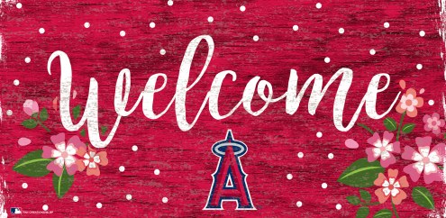 Los Angeles Angels 6&quot; x 12&quot; Floral Welcome Sign