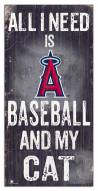 Los Angeles Angels 6" x 12" Football & My Cat Sign