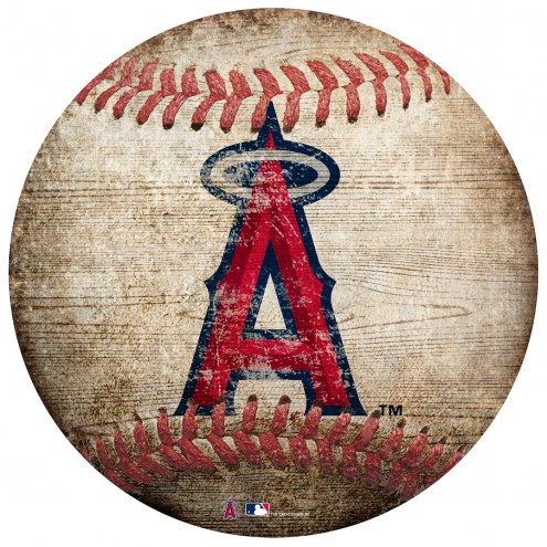 Los Angeles Angels Baseball Shaped Sign