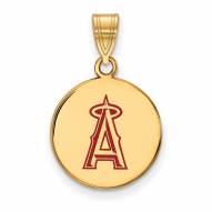 Los Angeles Angels Sterling Silver Gold Plated Medium Pendant