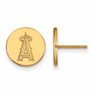 Los Angeles Angels Sterling Silver Gold Plated Small Disc Earrings